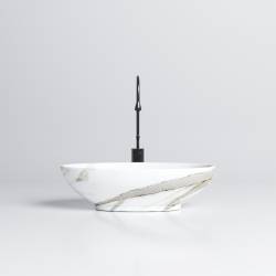 UMYWALKA NABLATOWA CERAMICZNA MARMUROWA OWALNA LUMO-MAR1-530