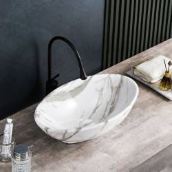 UMYWALKA NABLATOWA CERAMICZNA MARMUROWA OWALNA LUMO-MAR1-530