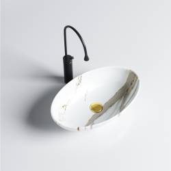 UMYWALKA NABLATOWA CERAMICZNA MARMUROWA OWALNA LUMO-MAR1-530