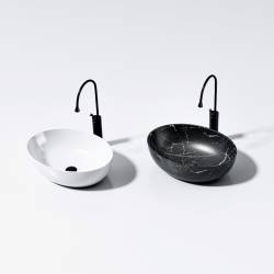 UMYWALKA NABLATOWA CERAMICZNA MARMUROWA OWALNA LUMO-MAR5-500 CZARNY MAT LUMO-MTB-MAR5-500
