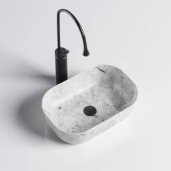UMYWALKA NABLATOWA CERAMICZNA MARMUROWA PROSTOKĄTNA MILO-MAR2-370 SZARA MILO-MAR2-370