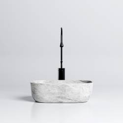 UMYWALKA NABLATOWA CERAMICZNA MARMUROWA PROSTOKĄTNA MILO-MAR2-370 SZARA MILO-MAR2-370