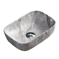 UMYWALKA NABLATOWA CERAMICZNA MARMUROWA PROSTOKĄTNA MILO-MAR2-370 SZARA MILO-MAR2-370