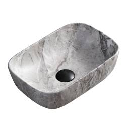 UMYWALKA NABLATOWA CERAMICZNA MARMUROWA PROSTOKĄTNA MILO-MAR2-370 SZARA MILO-MAR2-370