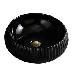 UMYWALKA NABLATOWA CERAMICZNA OKRĄGŁA NAOMI-BL-400 CZARNA NAOMI-BL-400