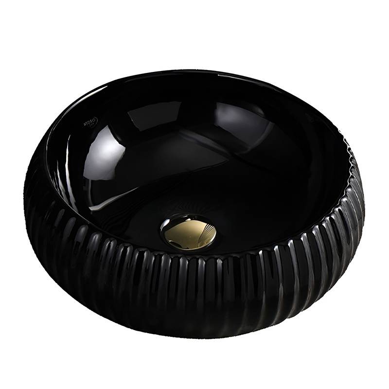 UMYWALKA NABLATOWA CERAMICZNA OKRĄGŁA NAOMI-BL-400 CZARNA NAOMI-BL-400