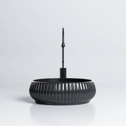 UMYWALKA NABLATOWA CERAMICZNA OKRĄGŁA NAOMI-BL-400 CZARNA NAOMI-BL-400