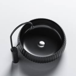 UMYWALKA NABLATOWA CERAMICZNA OKRĄGŁA NAOMI-BL-400 CZARNA NAOMI-BL-400