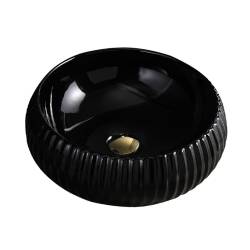 UMYWALKA NABLATOWA CERAMICZNA OKRĄGŁA NAOMI-BL-400 CZARNA NAOMI-BL-400