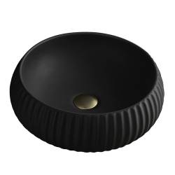 UMYWALKA NABLATOWA CERAMICZNA OKRĄGŁA NAOMI-MTB-400 CZARNY MAT NAOMI-MTB-400