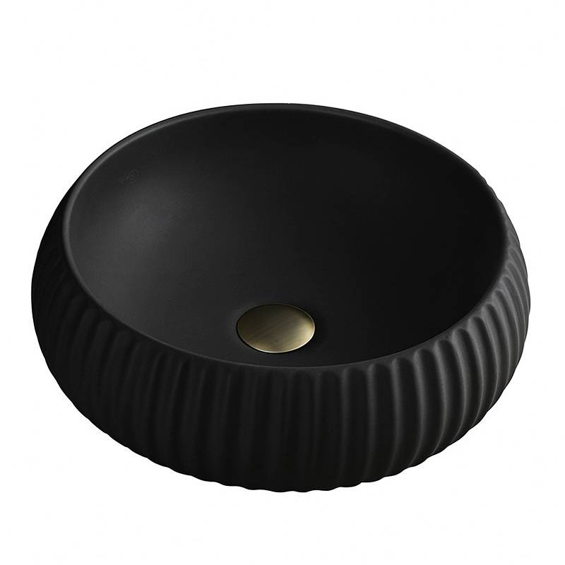 UMYWALKA NABLATOWA CERAMICZNA OKRĄGŁA NAOMI-MTB-400 CZARNY MAT NAOMI-MTB-400