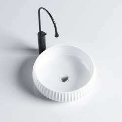 UMYWALKA NABLATOWA CERAMICZNA OKRĄGŁA NAOMI-WH-400 BIAŁA NAOMI-WH-400