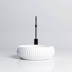 UMYWALKA NABLATOWA CERAMICZNA OKRĄGŁA NAOMI-WH-400 BIAŁA NAOMI-WH-400