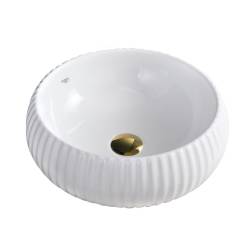 UMYWALKA NABLATOWA CERAMICZNA OKRĄGŁA NAOMI-WH-400 BIAŁA NAOMI-WH-400