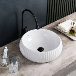 UMYWALKA NABLATOWA CERAMICZNA OKRĄGŁA NAOMI-WH-400 BIAŁA NAOMI-WH-400