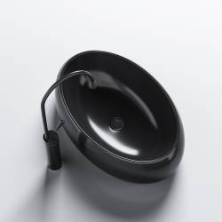 UMYWALKA NABLATOWA CERAMICZNA OWALNA CARI-BL-600 CZARNY CARI-BL-600