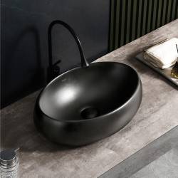 UMYWALKA NABLATOWA CERAMICZNA OWALNA CARI-MTB-500 CZARNA MAT CARI-MTB-500