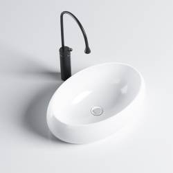 UMYWALKA NABLATOWA CERAMICZNA OWALNA CARI-WH-500 BIAŁA CARI-WH-500