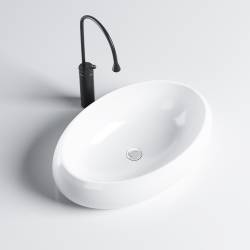 UMYWALKA NABLATOWA CERAMICZNA OWALNA CARI-WH-600 BIAŁA CARI-WH-600