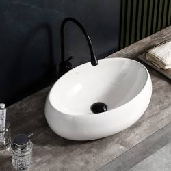 UMYWALKA NABLATOWA CERAMICZNA OWALNA CARI-WH-600 BIAŁA CARI-WH-600