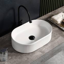 UMYWALKA NABLATOWA CERAMICZNA OWALNA ELIX-WH-490 BIAŁY ELIX-WH-490