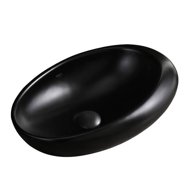UMYWALKA NABLATOWA CERAMICZNA OWALNA EMMA-MTB-490 CZARNY MAT EMMA-MTB-490