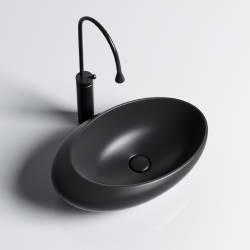 UMYWALKA NABLATOWA CERAMICZNA OWALNA EMMA-MTB-490 CZARNY MAT EMMA-MTB-490