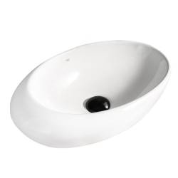 UMYWALKA NABLATOWA CERAMICZNA OWALNA EMMA-WH-490 BIAŁY EMMA-WH-490