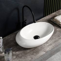 UMYWALKA NABLATOWA CERAMICZNA OWALNA EMMA-WH-490 BIAŁY EMMA-WH-490