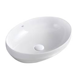 UMYWALKA NABLATOWA CERAMICZNA OWALNA LUMO-WH-500 BIAŁA LUMO-WH-500