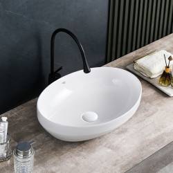 UMYWALKA NABLATOWA CERAMICZNA OWALNA LUMO-WH-500 BIAŁA LUMO-WH-500