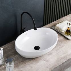 UMYWALKA NABLATOWA CERAMICZNA OWALNA LUMO-WH-500 BIAŁA LUMO-WH-500