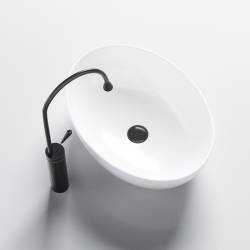 UMYWALKA NABLATOWA CERAMICZNA OWALNA LUMO-WH-500 BIAŁA LUMO-WH-500