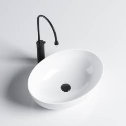 UMYWALKA NABLATOWA CERAMICZNA OWALNA LUMO-WH-500 BIAŁA LUMO-WH-500
