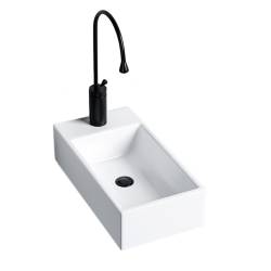 UMYWALKA NABLATOWA CERAMICZNA POSTOKĄTNA LUCY-WH-460 BIAŁA LUCY-WH-460