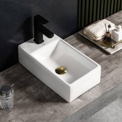 UMYWALKA NABLATOWA CERAMICZNA POSTOKĄTNA LUCY-WH-460 BIAŁA LUCY-WH-460