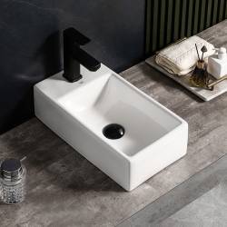UMYWALKA NABLATOWA CERAMICZNA POSTOKĄTNA LUCY-WH-460 BIAŁA LUCY-WH-460