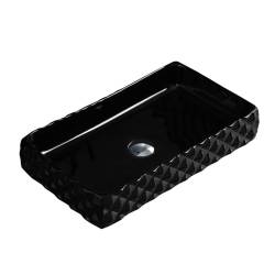 UMYWALKA NABLATOWA CERAMICZNA POSTOKĄTNA PEARL-BL-605 CZARNA PEARL-BL-605