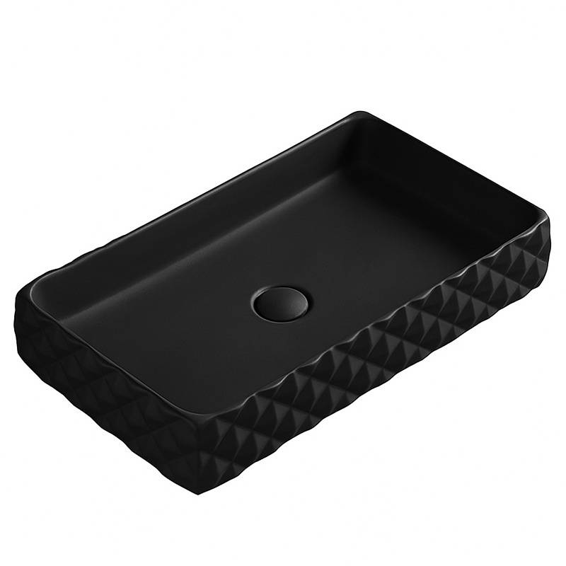 UMYWALKA NABLATOWA CERAMICZNA POSTOKĄTNA PEARL-MTB-605 CZARNY MAT PEARL-MTB-605