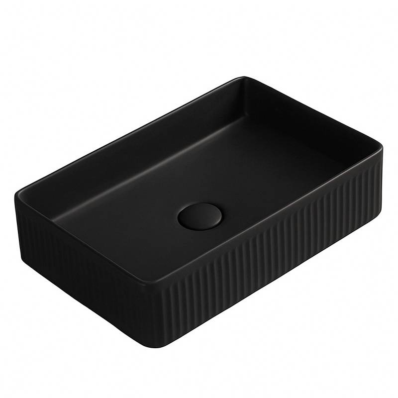 UMYWALKA NABLATOWA CERAMICZNA PROSTOKĄTNA AURA-MTB-500 CZARNY MAT AURA-MTB-500