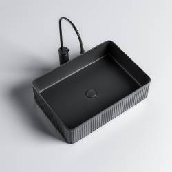 UMYWALKA NABLATOWA CERAMICZNA PROSTOKĄTNA AURA-MTB-500 CZARNY MAT AURA-MTB-500