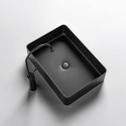 UMYWALKA NABLATOWA CERAMICZNA PROSTOKĄTNA AURA-MTB-500 CZARNY MAT AURA-MTB-500