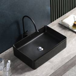 UMYWALKA NABLATOWA CERAMICZNA PROSTOKĄTNA AURA-MTB-500 CZARNY MAT AURA-MTB-500