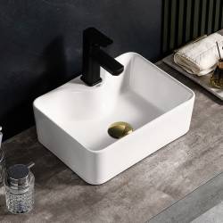 UMYWALKA NABLATOWA CERAMICZNA PROSTOKĄTNA ELISE-WH-410 BIAŁA ELISE-WH-410