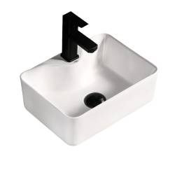 UMYWALKA NABLATOWA CERAMICZNA PROSTOKĄTNA ELISE-WH-410 BIAŁA ELISE-WH-410