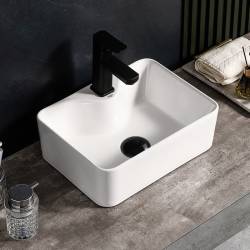 UMYWALKA NABLATOWA CERAMICZNA PROSTOKĄTNA ELISE-WH-410 BIAŁA ELISE-WH-410
