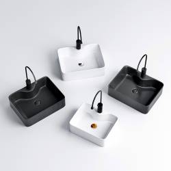 UMYWALKA NABLATOWA CERAMICZNA PROSTOKĄTNA ELISE-WH-410 BIAŁA ELISE-WH-410