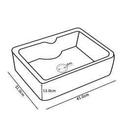 UMYWALKA NABLATOWA CERAMICZNA PROSTOKĄTNA ELISE-WH-410 BIAŁA ELISE-WH-410