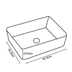 UMYWALKA NABLATOWA CERAMICZNA PROSTOKĄTNA LUXO-MTB-410 CZARNY MAT LUXO-MTB-410