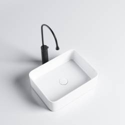 UMYWALKA NABLATOWA CERAMICZNA PROSTOKĄTNA LUXO-WH-410 BIAŁA LUXO-WH-410